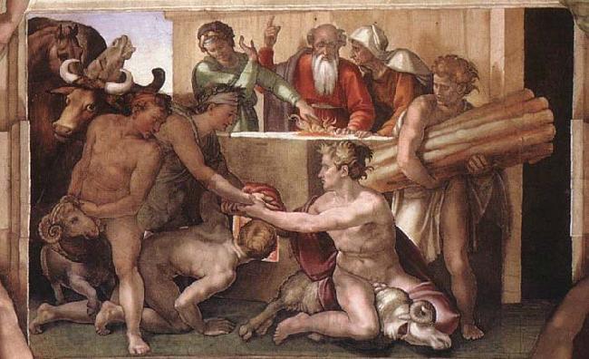 Michelangelo Buonarroti Sacrifice of Noah Spain oil painting art